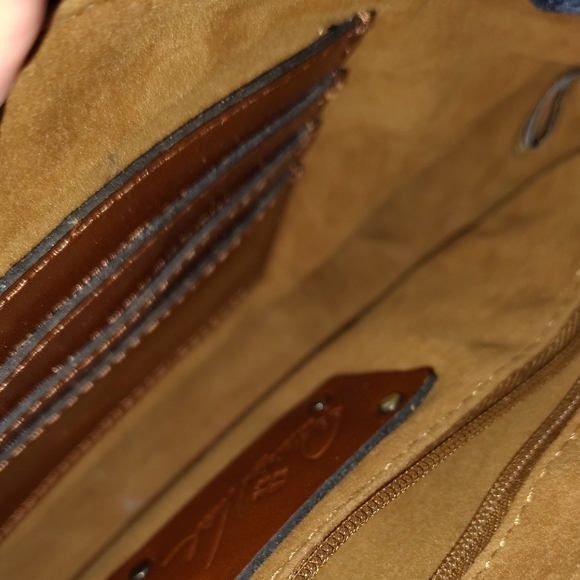 Patricia Nash Blue and Brown Crossbody Bag - Picture 3 of 5